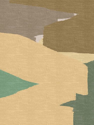 White, taupe, mustard, green. Minimalist abstract in retro style by Abstract Minimalist Art