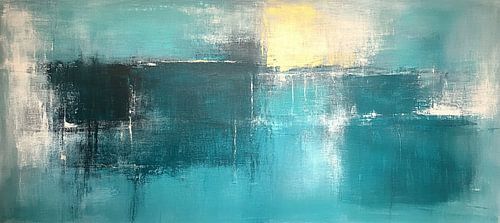 Turquoise avec accent jaune