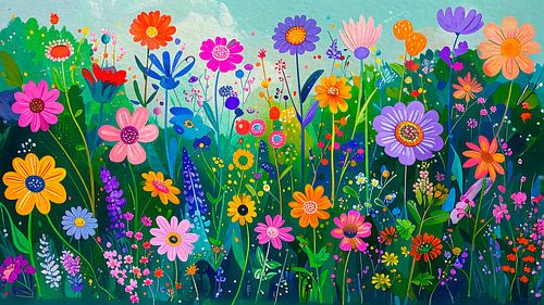 Uitbundige Zomer! Kleurrijke Bloementuin