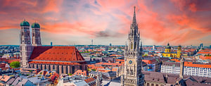 Panorama Münchner Innenstadt in Bayern Deutschland