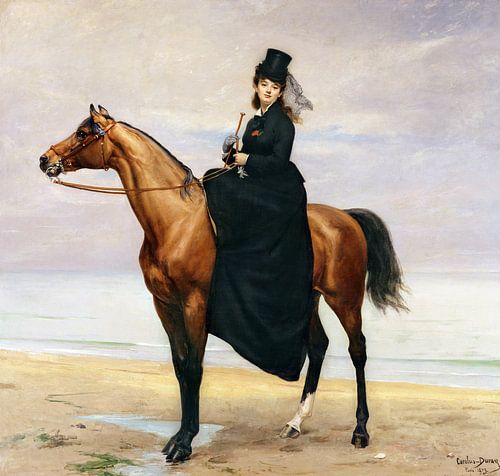 Charles Emile Auguste Carolus Duran,Paardensportret van Mademois