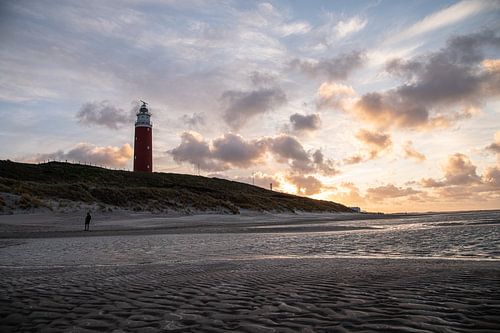 Texel lighthouse at sunset