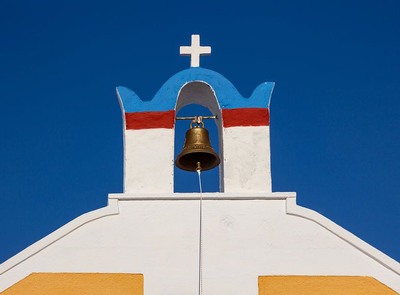 Kerkklok op Santorini, Griekenland van Adelheid Smitt