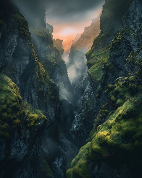 Magische berghorizon van fernlichtsicht