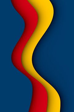 des vagues bleues, rouges et jaunes sur Jörg Hausmann