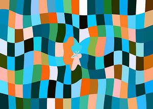 Cuby Club Aquas (Abstraktes Flächenmuster in Aquamarin)