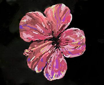 Hibiscus rose sur Ineke de Rijk