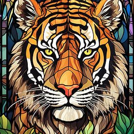 Lion (glas in lood) van Harry Herman