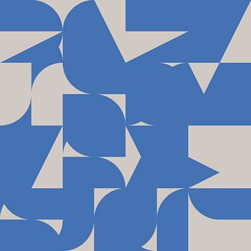Abstracte kunst in blauw en wit nr. 4 van Dina Dankers