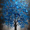 Peinture d'arbre | Peinture d'arbre | Peinture bleue sur AiArtLand