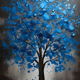 Peinture d'arbre | Peinture d'arbre | Peinture bleue sur AiArtLand