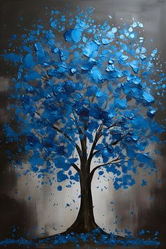 Peinture d'arbre | Peinture d'arbre | Peinture bleue