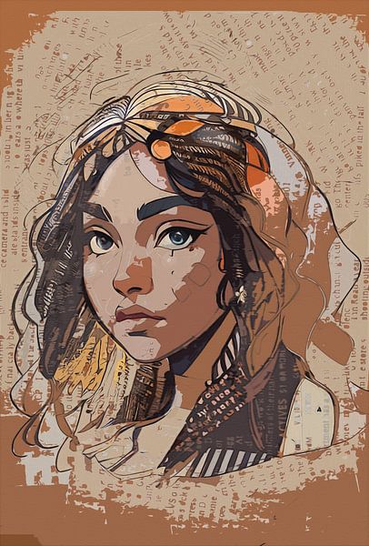 Chocolate brown portrait with orange accents by Emiel de Lange