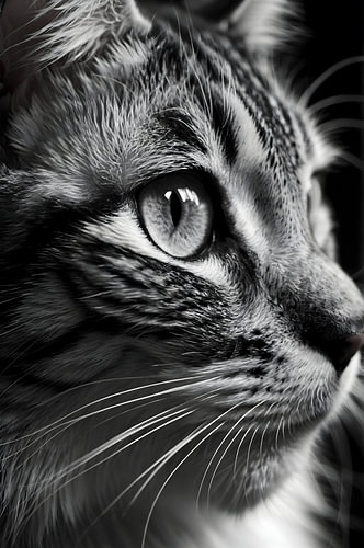 Peinture murale « Chat noir et blanc » de Studio