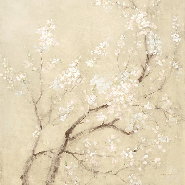 Weiße Kirschblüten I Leinen Ernte, Danhui Nai von Wild Apple