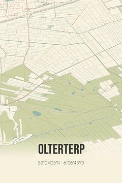 Carte ancienne d'Olterterp (Fryslan) sur Rezona