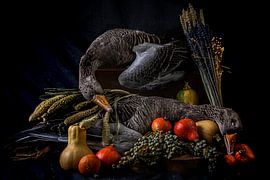Still life Geese 1 by Jeanien de Gast