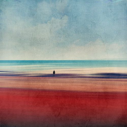 Lonely figure somewhere by the sea