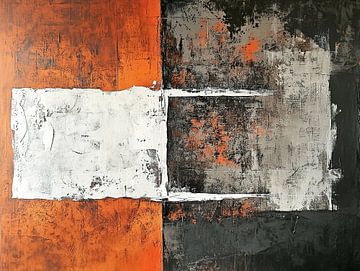 Abstracte Oranje Zwartschildering