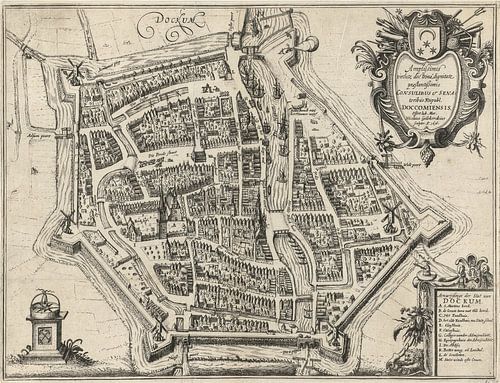 platttegrond van Dokkum, anno ca 1616.