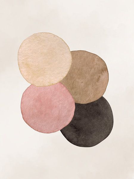 Minimalist abstract shapes - Neutral Beige &amp; Pink Shades 06 by Colors of Spring