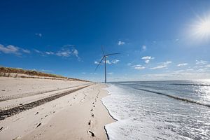 Plage estivale de Maasvlakte.