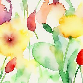 Watercolour flowers by Klaartje Majoor