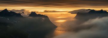 Mefjorden sunset Panorama by Wojciech Kruczynski