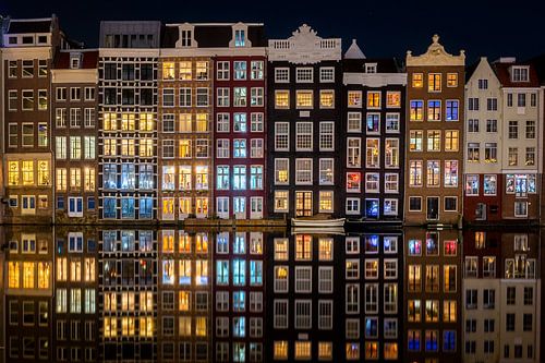 Damrak Amsterdam la nuit