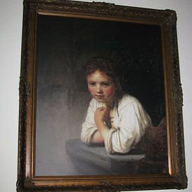 Customer photo: Girl in the window - Rembrandt van Rijn, on canvas