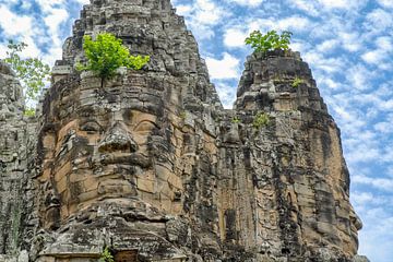 Gezichten van Bayon, Angkor, Cambodja van Jan Fritz