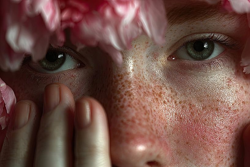 femme avec imprimé floral par Egon Zitter