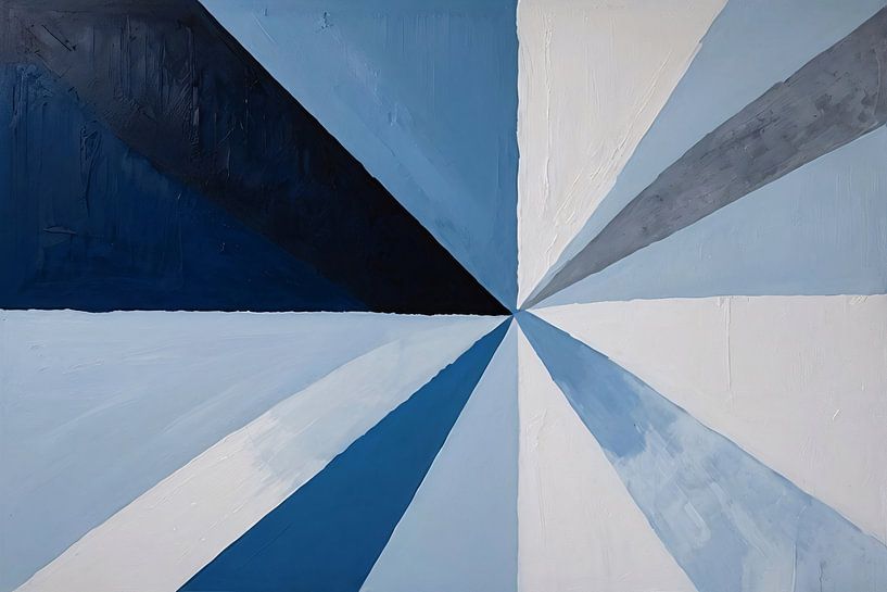 Geometric shapes in blue and white by Art & Soul Creations