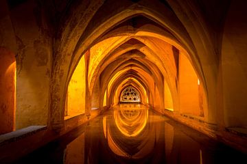 Koninklijke bad in de Real Alcazar in Sevilla van Rene Siebring