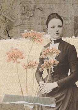 Vintage-Collage mit Blumen von Studio Allee