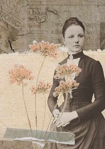 Vintage-Collage mit Blumen