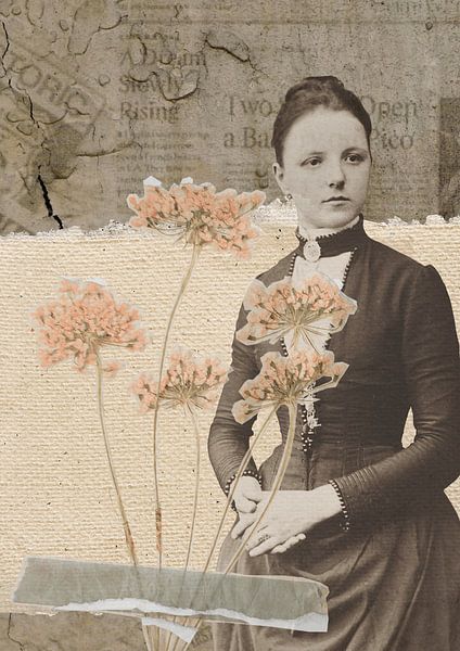 Vintage-Collage mit Blumen von Studio Allee