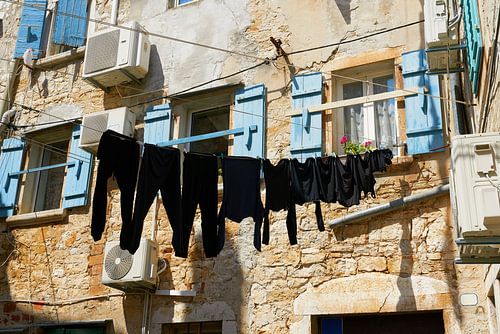 Waslijn in het oude centrum van Rovinj