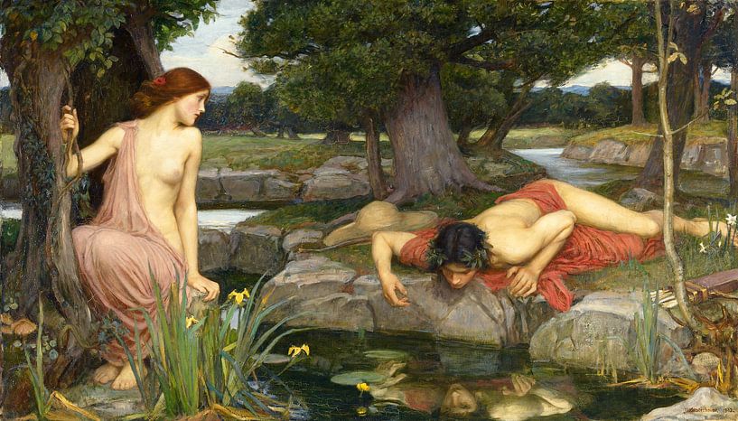 John William Waterhouse - Echo and Narcissus van 1000 Schilderijen