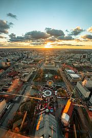 Sunset over Berlin from TV tower by Leo Schindzielorz