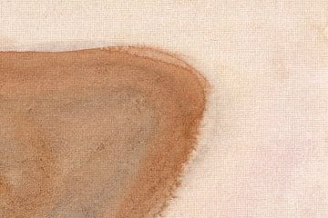 Abstract landschap schilderij in bruin en wit van Dina Dankers