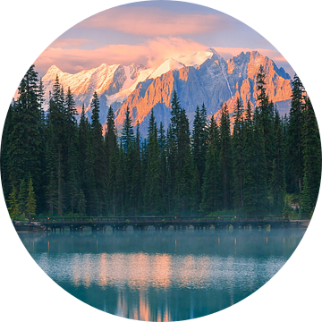 Zonsopkomst Emerald Lake, Canada van Henk Meijer Photography