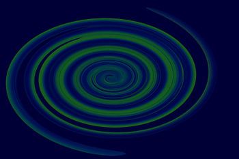 Spiraal in groen en blauw