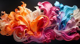 Abstracte kleurspatten, water of rook op een donkere achtergrond