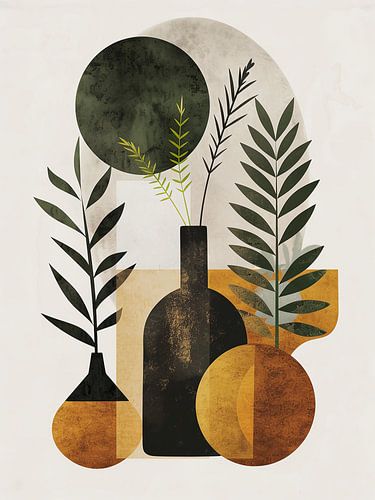 boho zwarte maan en planten