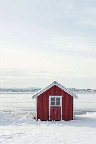 House by the sea in winter