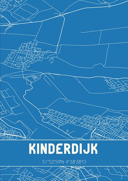 Blueprint | Map | Kinderdijk (South Holland) by Prints of Place