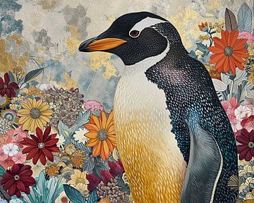 Pinguin | Vintage Botanisch von Wunderbare Kunst