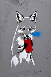 Fuchs mit rotem Spray von Imperial Art House