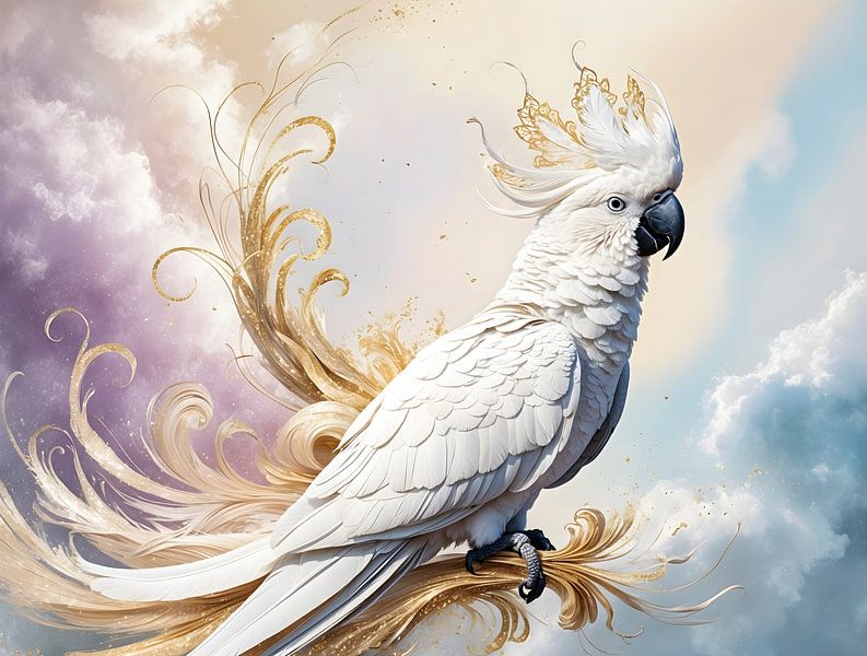 ✨ &quot;Majesté céleste - Le cacatoès éthéré&amp;quot ; ✨ par Manuela Dekkers